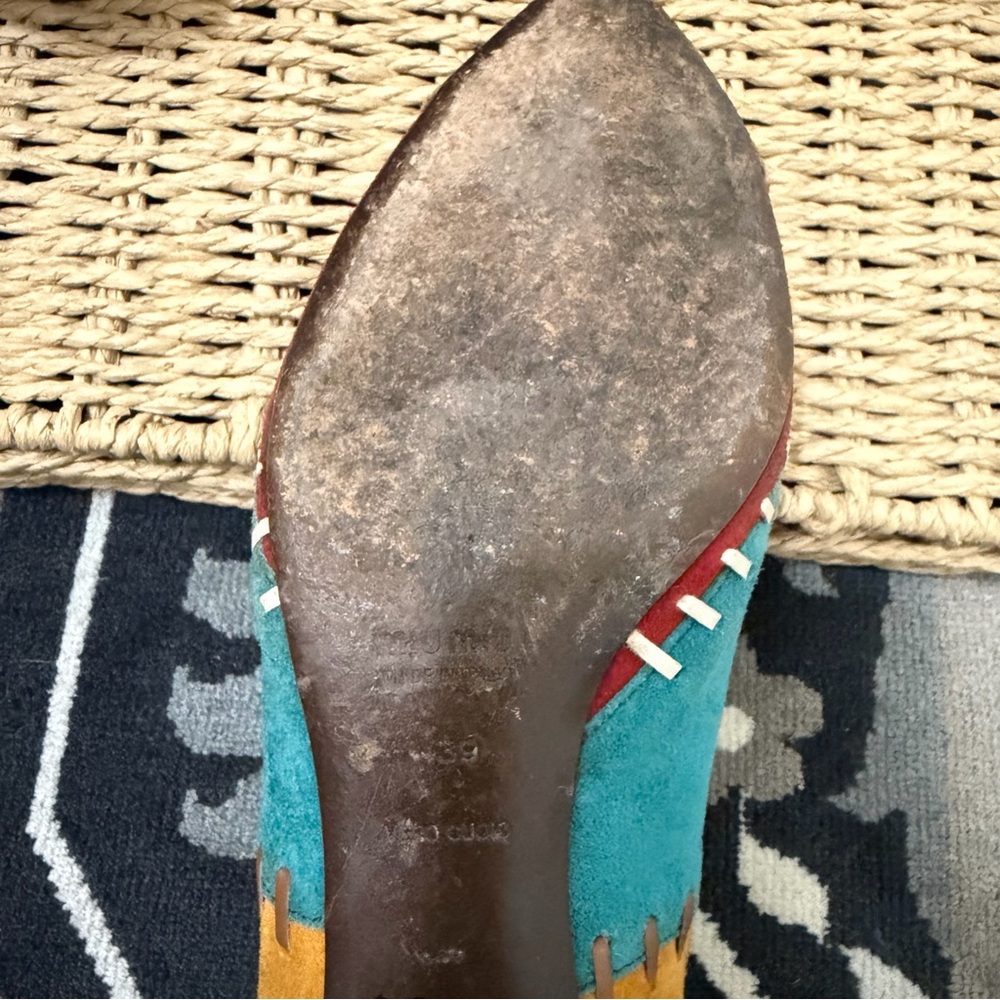 Miu Miu Vintage Y2K Patchwork Multicolour Suede Pointed-Toe Pumps 39/8.5 - Picture 9 of 9